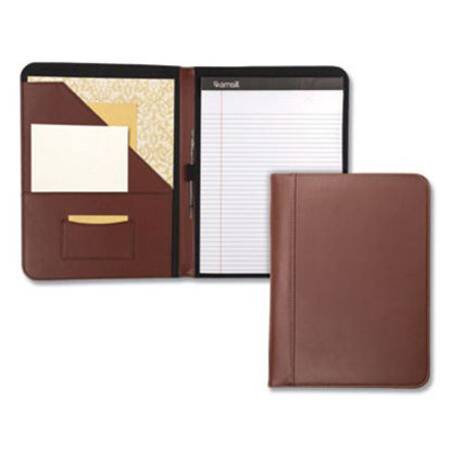 Picture of Contrast Stitch Leather Padfolio, 8 1/2 x 11, Leather, TanSAM-71716