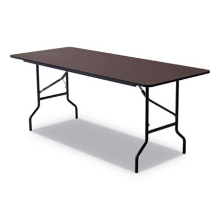 Picture of OfficeWorks Classic Wood-Laminate Folding Table, Curved Legs, 72 x 30 x 29, WalnutICE-55324