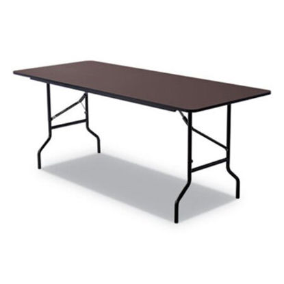 Picture of OfficeWorks Classic Wood-Laminate Folding Table, Curved Legs, 72 x 30 x 29, WalnutICE-55324