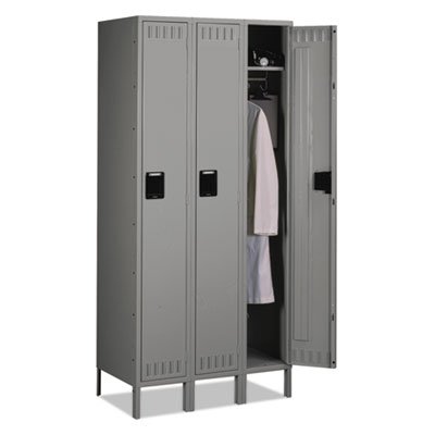 Picture of Single Tier Locker with Legs, Three Units, 36w x 18d x 78h, Medium GrayTNN-STS1218723MG