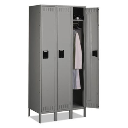 Picture of Single Tier Locker with Legs, Three Units, 36w x 18d x 78h, Medium GrayTNN-STS1218723MG