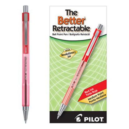 Picture of Better Ballpoint Pen, Retractable, Medium 1 mm, Red Ink, Translucent Red Barrel, DozenPIL-30007
