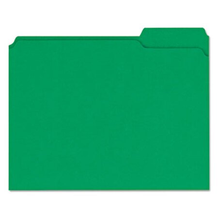 Picture of Reinforced Top-Tab File Folders, 1/3-Cut Tabs, Letter Size, Green, 100/BoxUNV-16162