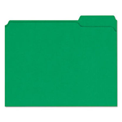 Picture of Reinforced Top-Tab File Folders, 1/3-Cut Tabs, Letter Size, Green, 100/BoxUNV-16162