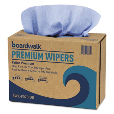 Picture of Hydrospun Wipers, Blue, 9 x 16.75, 100 Wipes/Box, 10 Boxes/CartonBWK-P070IDB