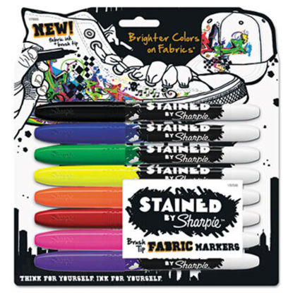 Picture of Stained Fabric Markers, Medium Brush Tip, Assorted Colors, 8/PackSAN-1779005