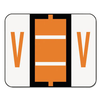 Picture of A-Z Color-Coded End Tab Filing Labels, V, 1 x 1.25, White, 500/RollSMD-67092