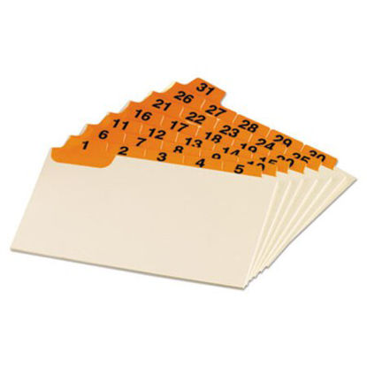 Picture of Manila Index Card Guides with Laminated Tabs, 1/5-Cut Top Tab, 1 to 31, 3 x 5, Manila, 31/SetOXF-03532