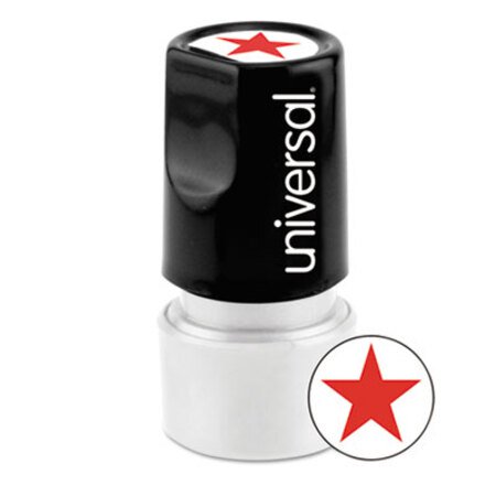 Picture of Round Message Stamp, STAR, Pre-Inked/Re-Inkable, RedUNV-10081