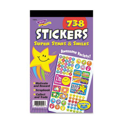 Picture of Sticker Assortment Pack, Super Smiles and Stars, Assorted Colors, 738 Stickers/PadTEP-T5010