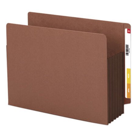 Picture of Redrope Drop-Front End Tab File Pockets w/ Fully Lined Colored Gussets, 5.25" Exp, Letter Size, Redrope/Dark Brown, 10/BoxSMD-73691