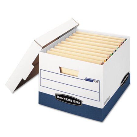 Picture of STOR/FILE END TAB Storage Boxes, Letter/Legal Files, White/Blue, 12/CartonFEL-00709