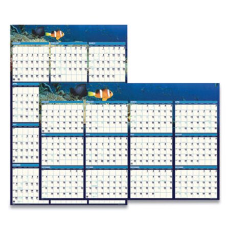 Picture of Recycled Earthscapes Sea Life Scenes Reversible Wall Calendar, 24 x 37, 2022HOD-3969