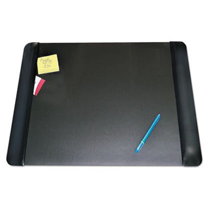 Picture of Executive Desk Pad with Antimicrobial Protection, Leather-Like Side Panels, 24 x 19, BlackAOP-413841