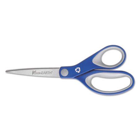 Picture of KleenEarth Soft Handle Scissors, 8" Long, 3.25" Cut Length, Blue/Gray Straight HandleACM-15554