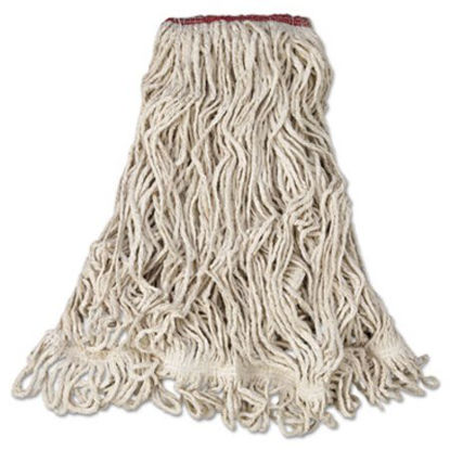 Picture of Super Stitch Blend Mop Head, Large, Cotton/Synthetic, White, 6/CartonRCP-D213WHI