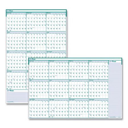 Picture of Recycled Express Track Reversible/Erasable Yearly Wall Calendar, 24 x 37, 2022HOD-392