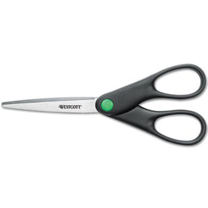 Picture of KleenEarth Scissors, Pointed Tip, 7" Long, 2.75" Cut Length, Black Straight HandleACM-44218