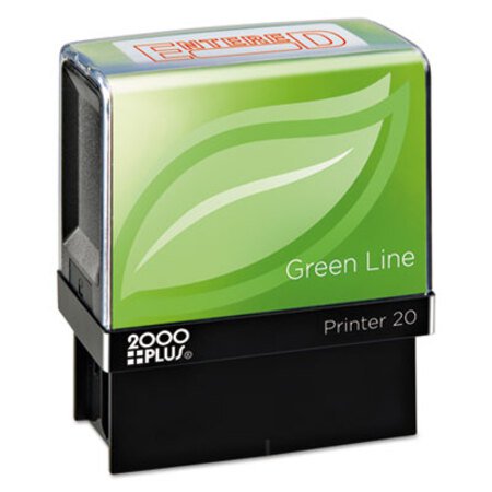 Picture of Green Line Message Stamp, Entered, 1 1/2 x 9/16, RedCOS-098368