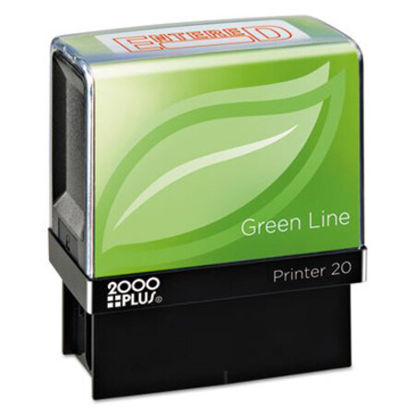Picture of Green Line Message Stamp, Entered, 1 1/2 x 9/16, RedCOS-098368