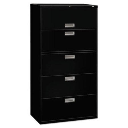 Picture of Brigade 600 Series Lateral File, 4 File Drawers, 1 Roll-Out File Shelf, 1 Roll-Out Post Shelf, Black, 36" x 18" x 64.25"HON-685LP