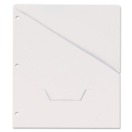 Picture of Slash-Cut Pockets for Three-Ring Binders, Jacket, Letter, 11 Pt., White, 10/PackUNV-61687