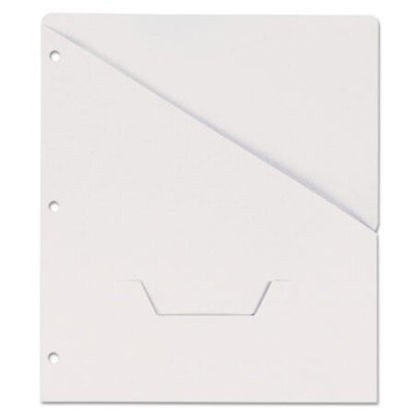 Picture of Slash-Cut Pockets for Three-Ring Binders, Jacket, Letter, 11 Pt., White, 10/PackUNV-61687