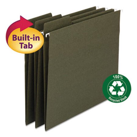 Picture of FasTab Hanging Folders, Letter Size, 1/3-Cut Tab, Standard Green, 20/BoxSMD-64037