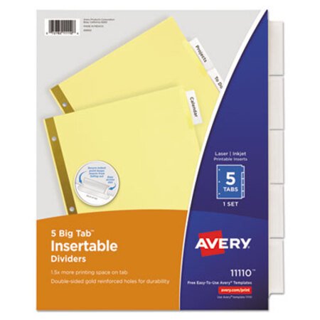 Picture of Insertable Big Tab Dividers, 5-Tab, LetterAVE-11110