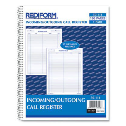 Picture of Wirebound Call Register, 8 1/2 x 11, 3, 700 Forms/BookRED-50111