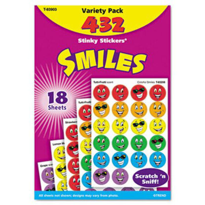 Picture of Stinky Stickers Variety Pack, Smiles, Assorted Colors, 432/PackTEP-T83903