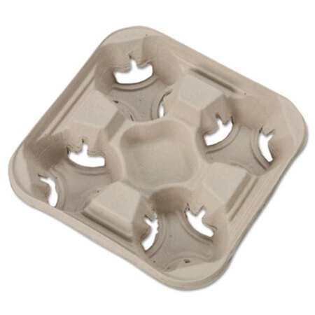 Picture of StrongHolder Molded Fiber Cup Trays, 8 oz to 32 oz, Four Cups, Beige, 300/CartonHUH-20994CT