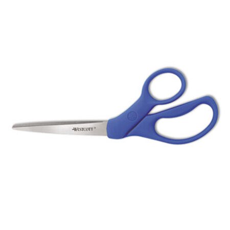 Picture of Preferred Line Stainless Steel Scissors, 8" Long, 3.5" Cut Length, Blue Offset HandleACM-43218