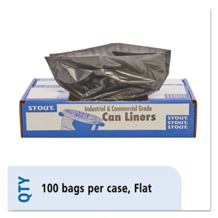 Picture of Total Recycled Content Plastic Trash Bags, 56 gal, 1.5 mil, 43" x 49", Brown/Black, 100/CartonSTO-T4349B15