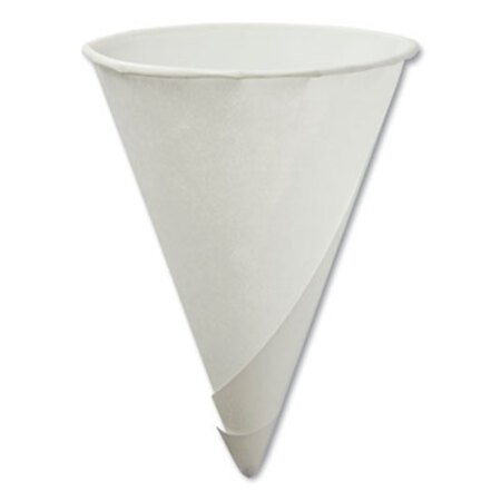 Picture of Rolled Rim Paper Cone Cups, 4.5 oz, White, 200/Box, 25 Boxes/CartonKCI-45KR