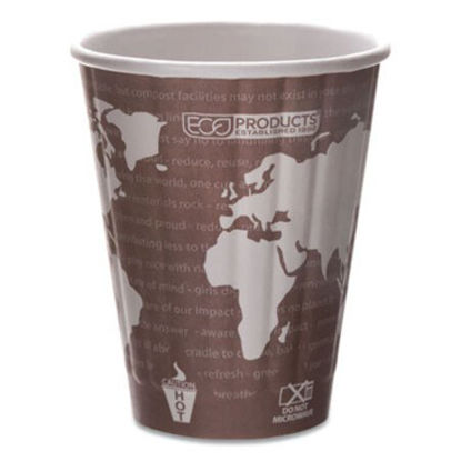 Picture of World Art Renewable and Compostable Insulated Hot Cups, PLA, 8 oz, 40/Pack, 20 Packs/CartonECO-EPBNHC8WD