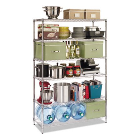 Picture of NSF Certified 6-Shelf Wire Shelving Kit, 48w x 18d x 72h, SilverALE-SW664818SR
