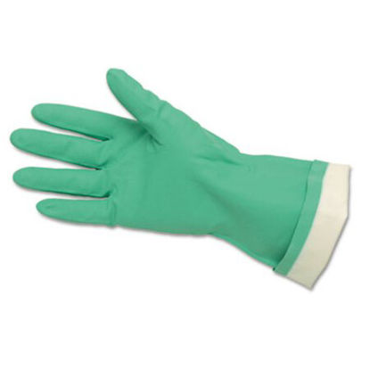 Picture of Flock-Lined Nitrile Gloves, One Size, Green, 12 PairsCRW-5319E