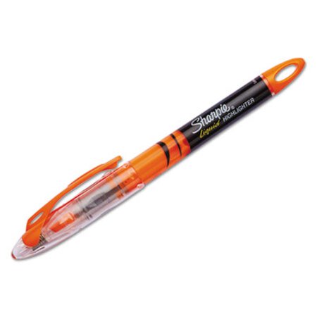Picture of Liquid Pen Style Highlighters, Fluorescent Orange Ink, Chisel Tip, Orange/Black/Clear Barrel, DozenSAN-1754466