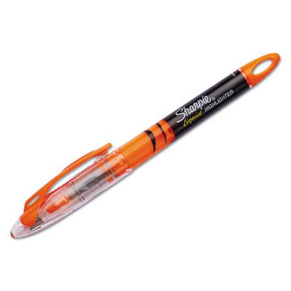 Picture of Liquid Pen Style Highlighters, Fluorescent Orange Ink, Chisel Tip, Orange/Black/Clear Barrel, DozenSAN-1754466