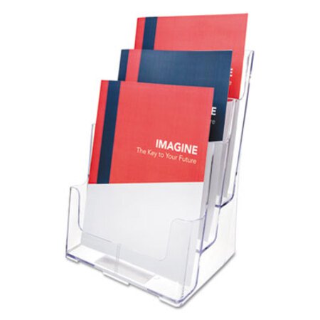 Picture of 3-Compartment DocuHolder, Magazine Size, 9.5w x 6.25d x 12.63, ClearDEF-77301