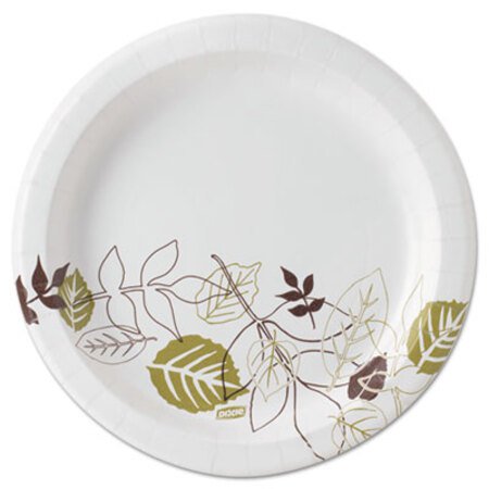 Picture of Pathways Soak-Proof Shield Mediumweight Paper Plates, 8.5" dia, Green/Burgundy, 1,000/CartonDXE-UX9PATH