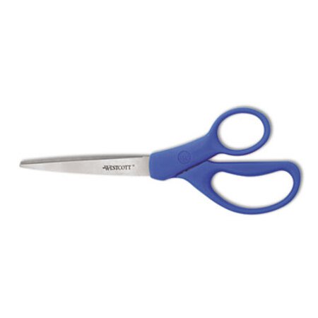 Picture of Preferred Line Stainless Steel Scissors, 8" Long, 3.5" Cut Length, Blue Straight HandleACM-41218
