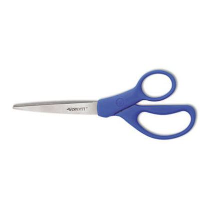 Picture of Preferred Line Stainless Steel Scissors, 8" Long, 3.5" Cut Length, Blue Straight HandleACM-41218