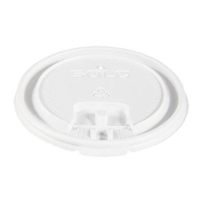 Picture of Lift Back and Lock Tab Cup Lids, Fits 10 oz to 24 oz Cups, White, 100/Sleeve, 10 Sleeves/CartonSCC-LB3161