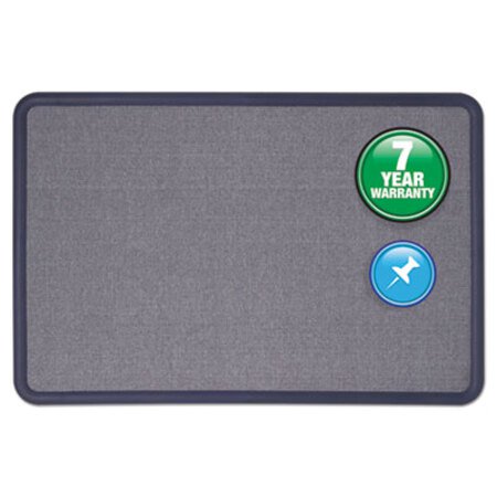 Picture of Contour Fabric Bulletin Board, 36 x 24, Light Blue, Plastic Navy Blue FrameQRT-7693BE