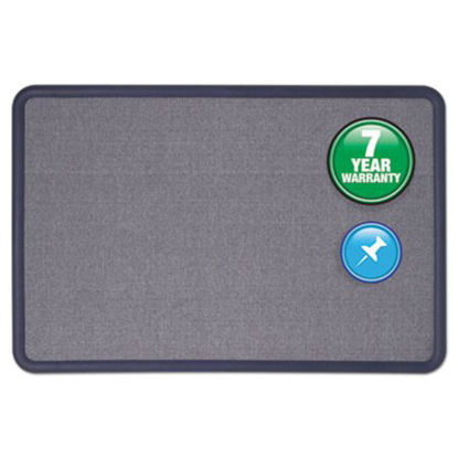 Picture of Contour Fabric Bulletin Board, 36 x 24, Light Blue, Plastic Navy Blue FrameQRT-7693BE