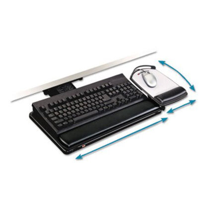 Picture of Knob Adjust Keyboard Tray With Highly Adjustable Platform, BlackMMM-AKT80LE