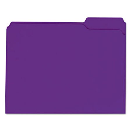 Picture of Reinforced Top-Tab File Folders, 1/3-Cut Tabs, Letter Size, Violet, 100/BoxUNV-16165