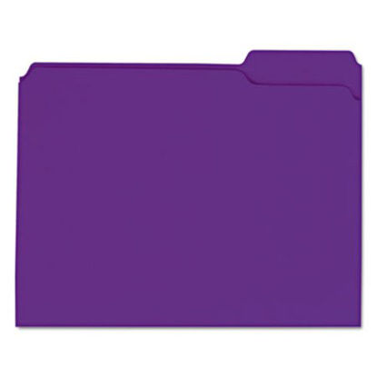 Picture of Reinforced Top-Tab File Folders, 1/3-Cut Tabs, Letter Size, Violet, 100/BoxUNV-16165